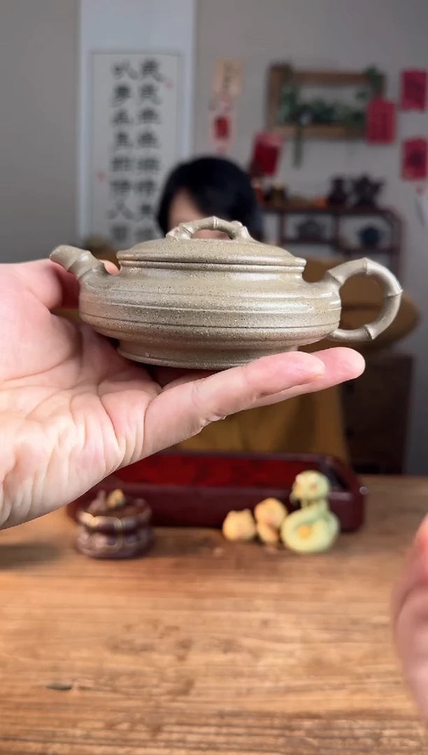 【闪购商品】紫砂茶壶虚扁竹  松花泥