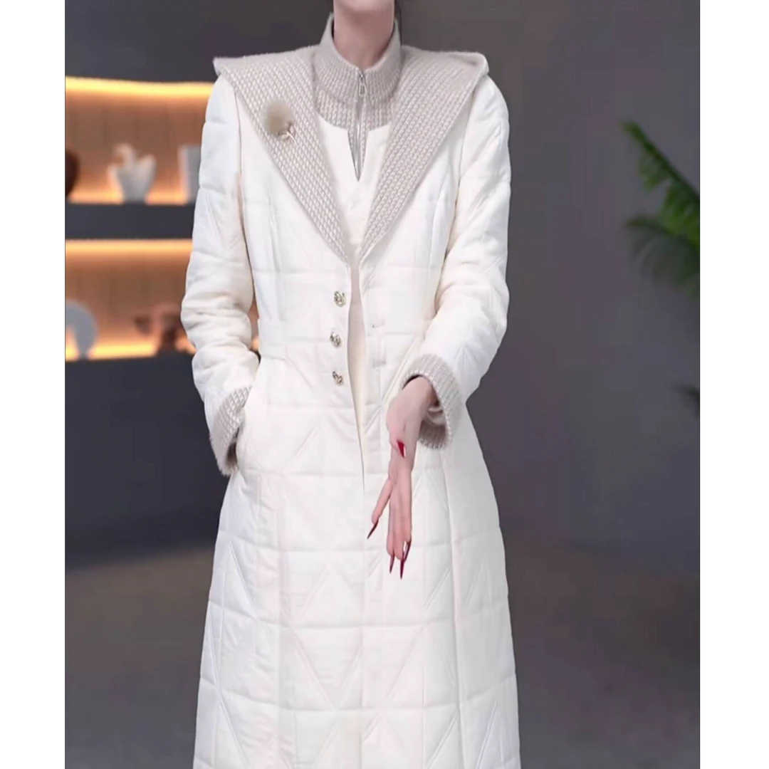 蓄热棉两件套连衣裙2025冬季新款时尚显瘦新中式加厚外套气质套装