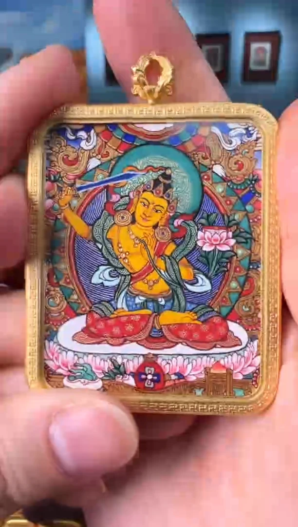 【闪购商品】吊坠文殊唐卡手绘艺术