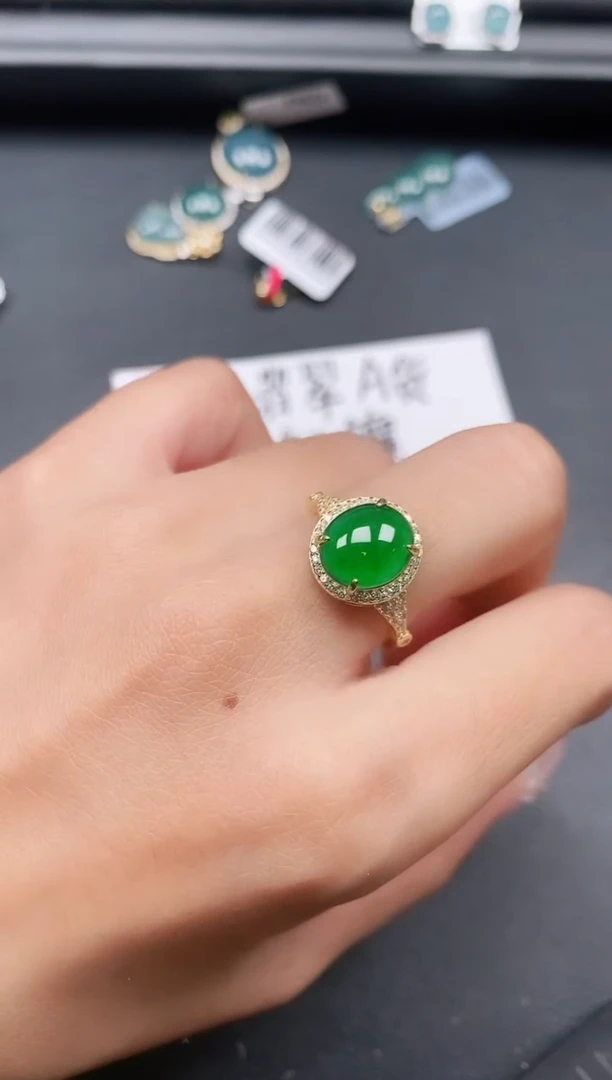 银S925镶嵌戒指翡翠111111