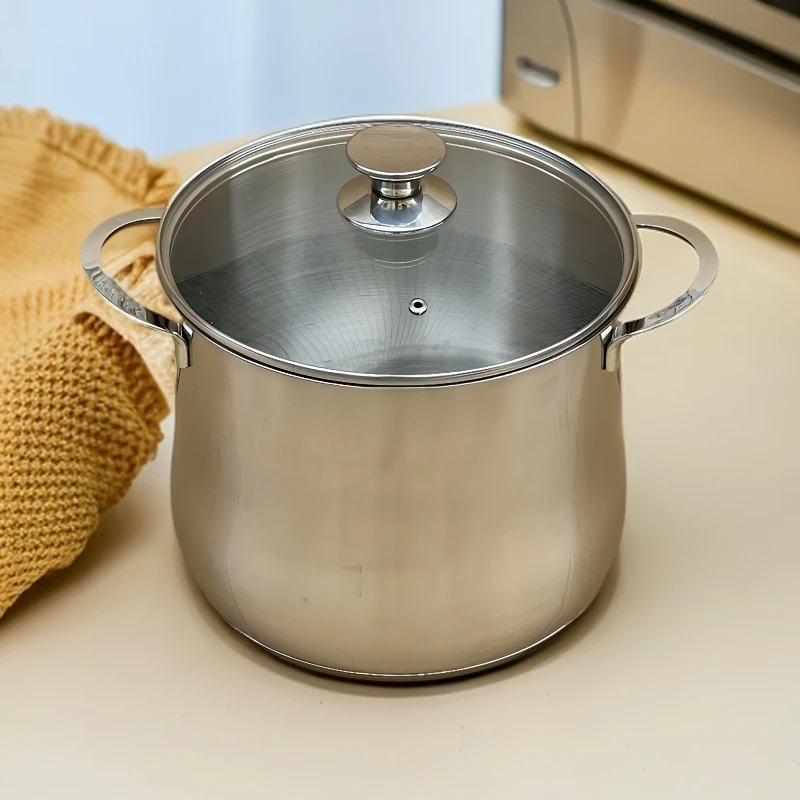 J5 24X20cm高汤锅不锈钢汤锅加厚家用燃气电磁炉煮锅炖锅汤桶