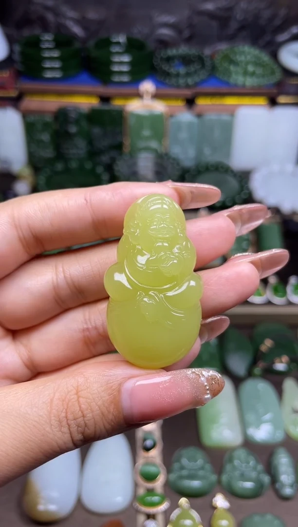 颈饰未镶嵌和田玉黄口财神