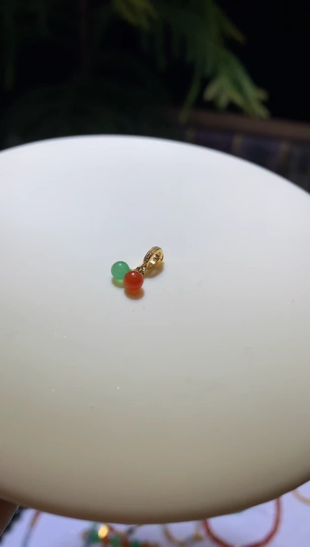 【闪购商品】定制翡翠18K金镶嵌珠子滴流1680+168