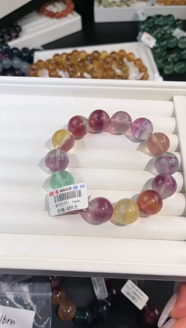 手链未镶嵌萤石多样性发一彩萤石16mm