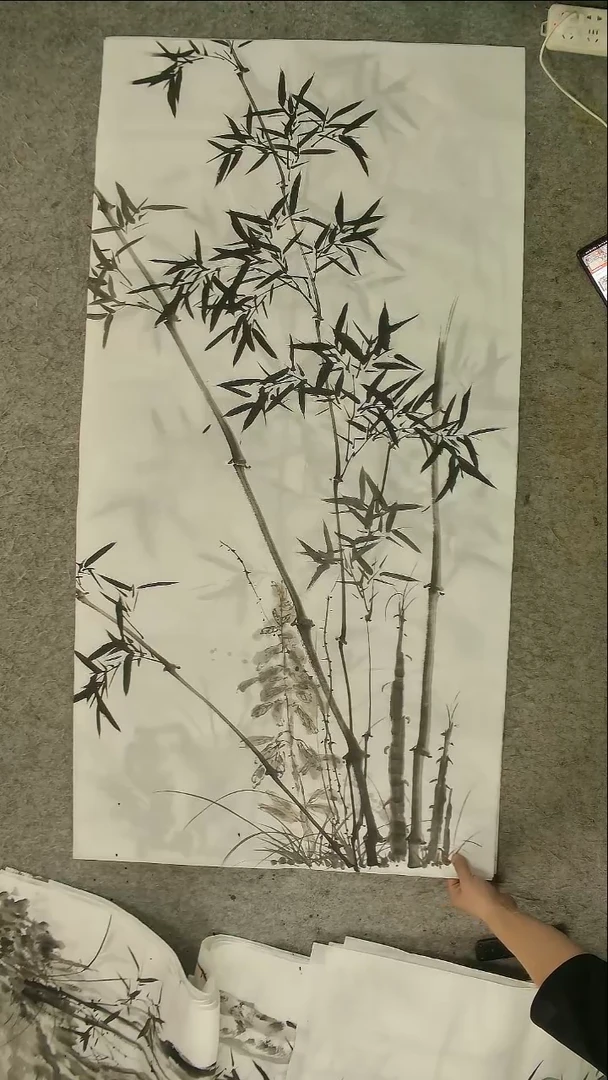 国画四尺整张  墨竹