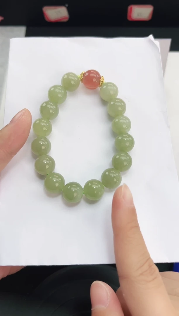 未镶嵌手链和田玉555岚钻微色差T1027