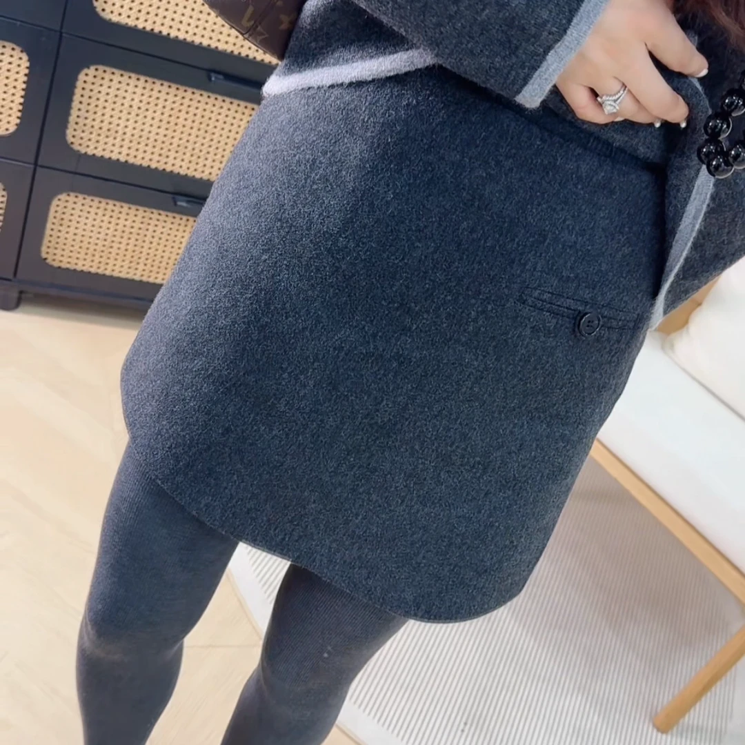 YX八QZ20251014新款呢料A字裙休闲百搭时尚气质