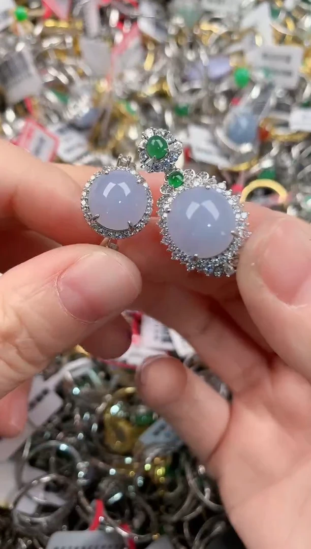 银S925镶嵌戒指翡翠555                  5