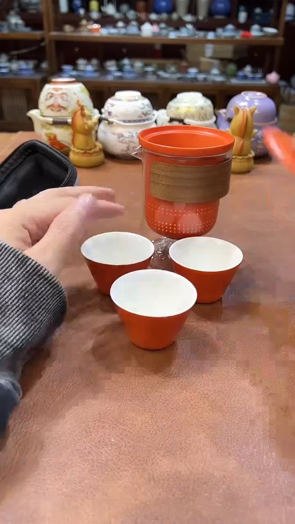 真的很便宜会开片的旅行茶具