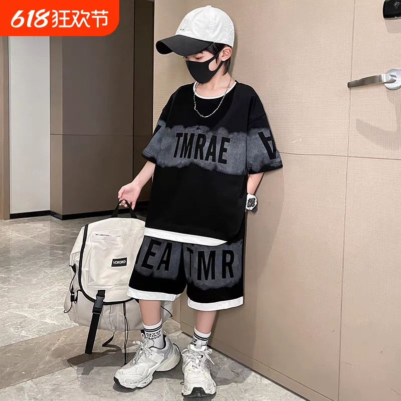 大-儿童裤子夏季洋气短袖/短裤/闲韩版夏款圆百搭时尚宽松