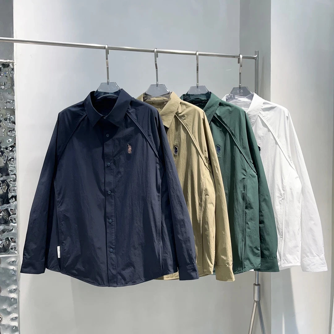 【赢家】春夏季新款超薄时尚个性百搭宽松男女同款翻领衬衫外套