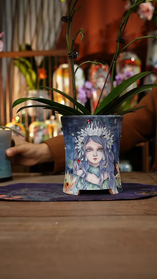 当代景德镇设计师釉下手绘陶瓷花瓶