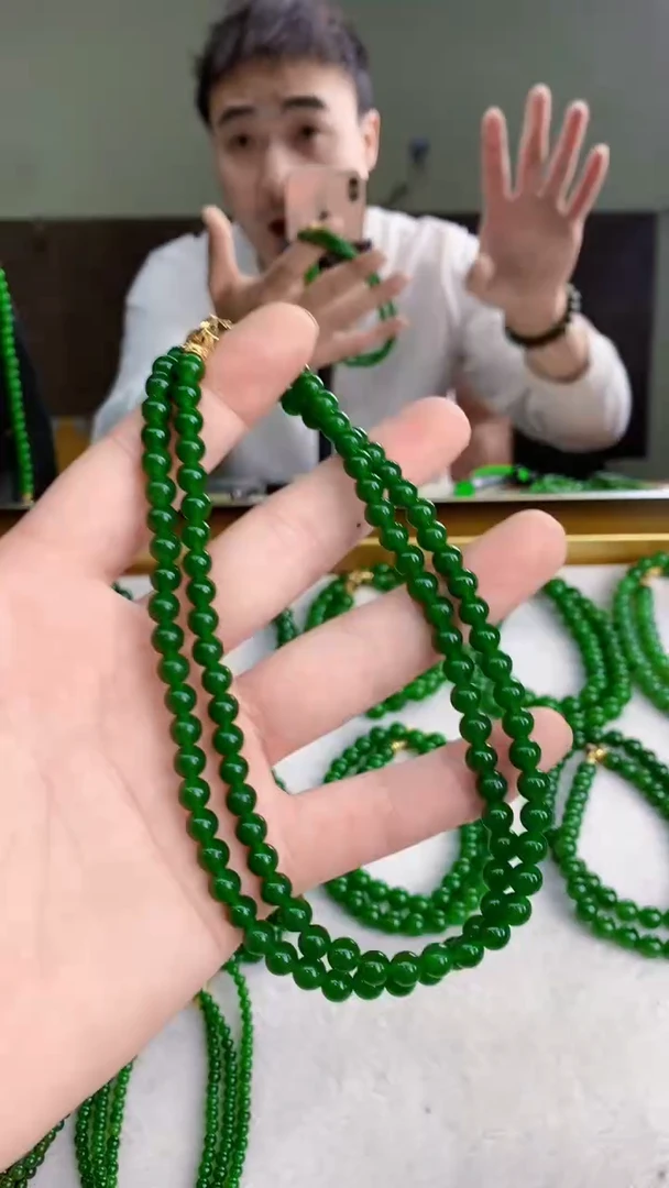 项链未镶嵌和田玉卡6无黑菠菜绿