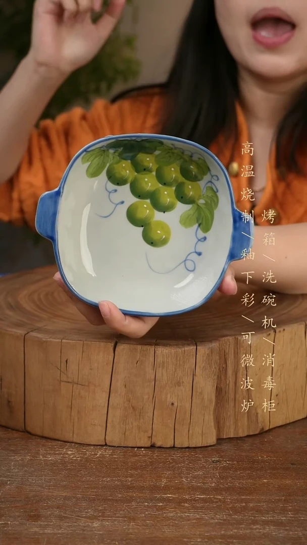 碗瓷景德镇手工手绘高温瓷釉下彩