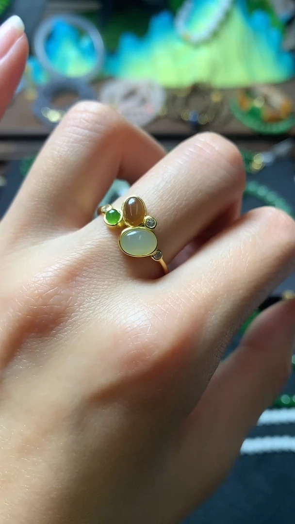 【闪购商品】和田玉戒指银S925镶嵌戒指