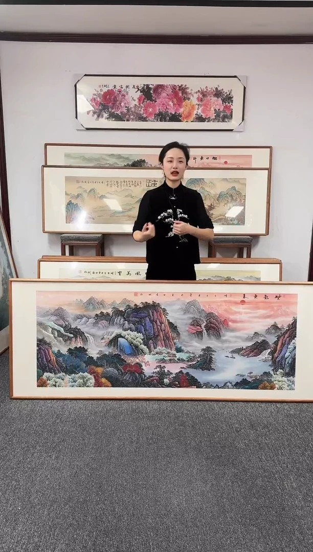 国画紫气东来 210*80 刘佳林