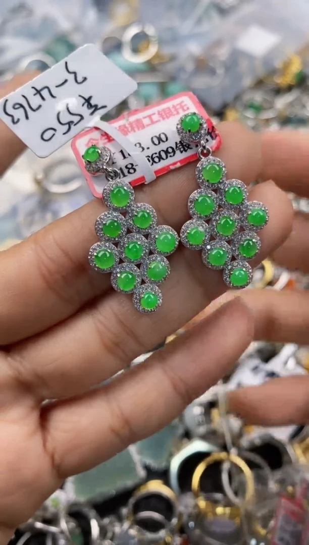 银S925镶嵌戒指翡翠888-5