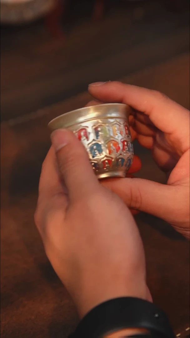 瓷鎏银千佛七彩铃铛杯