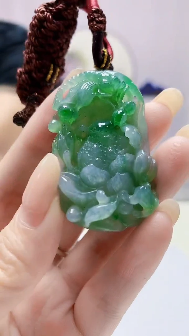 定制翡翠未镶嵌4969DD-毛货挂件96