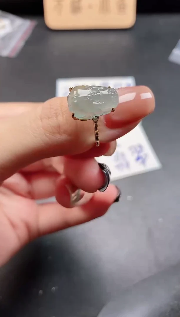 银S925镶嵌戒指翡翠51511