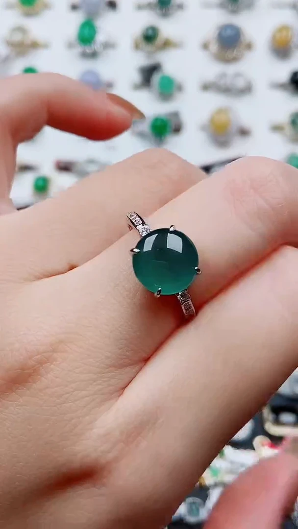 银S925镶嵌戒指翡翠16