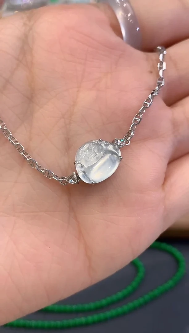 18K金镶嵌手链翡翠a66