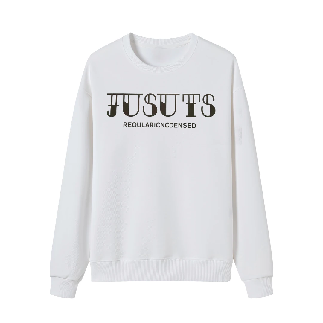 重磅男装卫衣春秋圆领潮流字母帖布