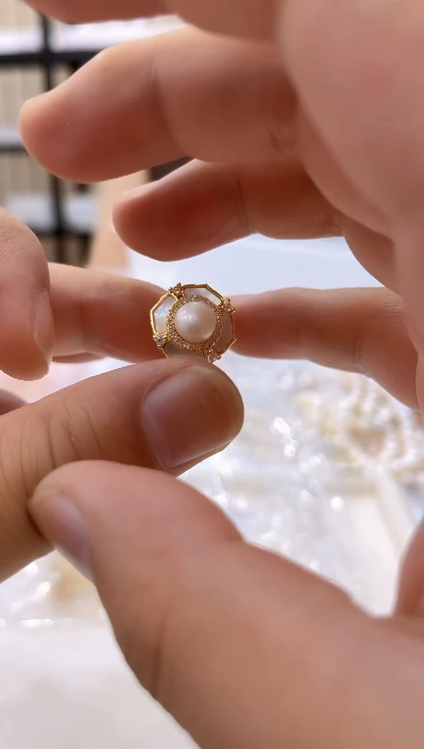 淡水珍珠银S925镶嵌颈饰JZ1019