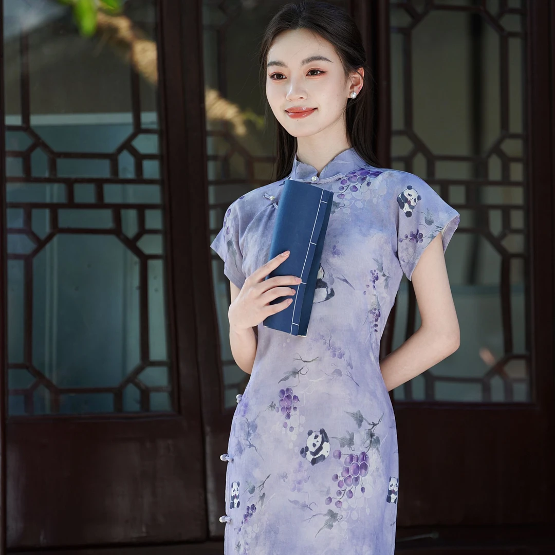 【风清余】2025春款新出炉古法全开襟中国风复古气质旗袍 衣长120