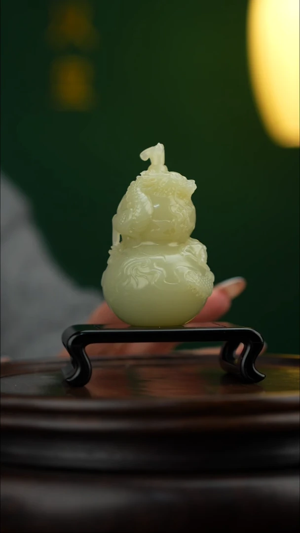 玉【青龙福禄葫芦】天然玉石摆件