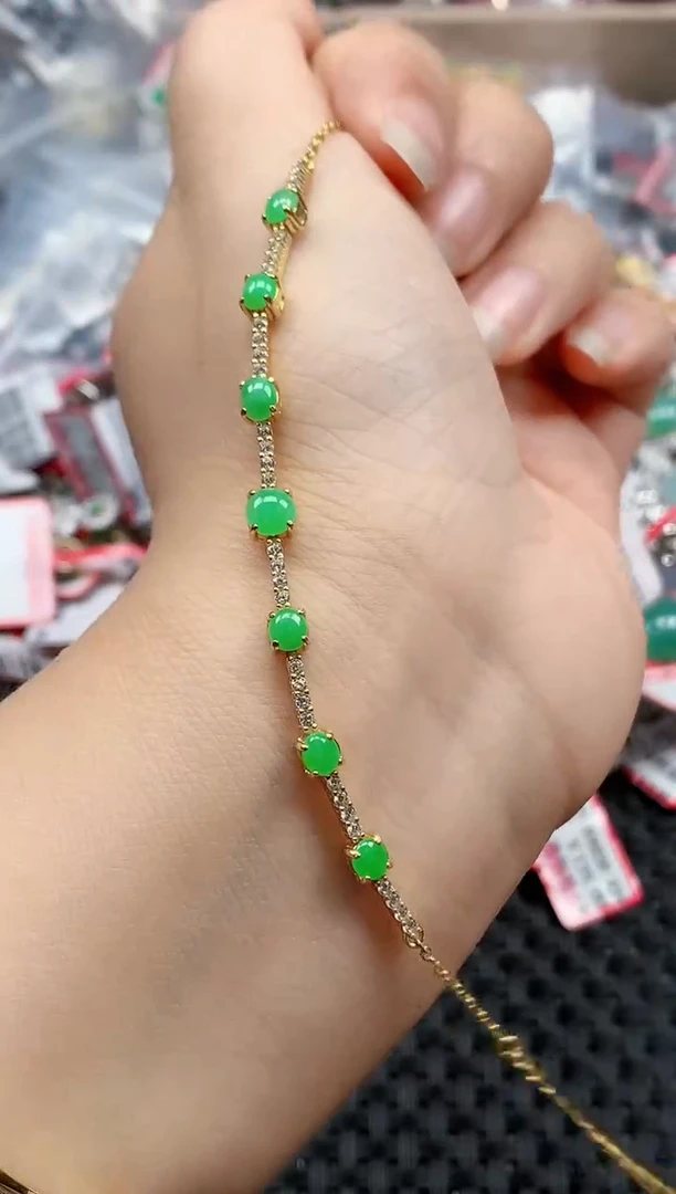 银S925镶嵌戒指翡翠天然A货缅甸翡翠