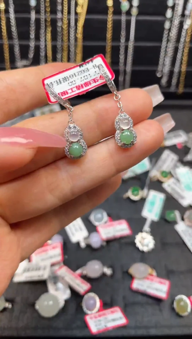 银S925镶嵌戒指翡翠天然翡翠A货