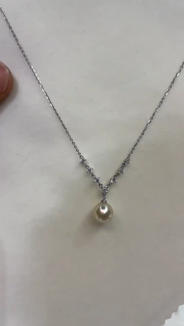 颈饰银S925镶嵌海水珍珠