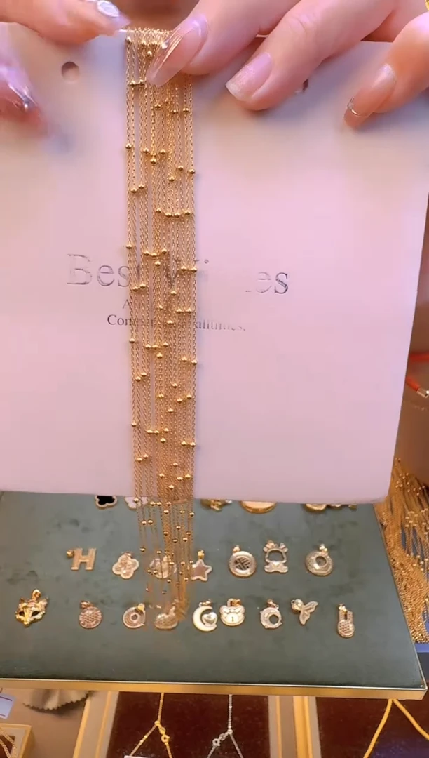 50cm固定不可调节闪o隔珠链1.17g（多样性发货）