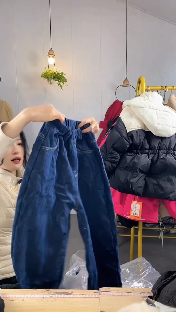 160码加绒牛仔老爹裤【133