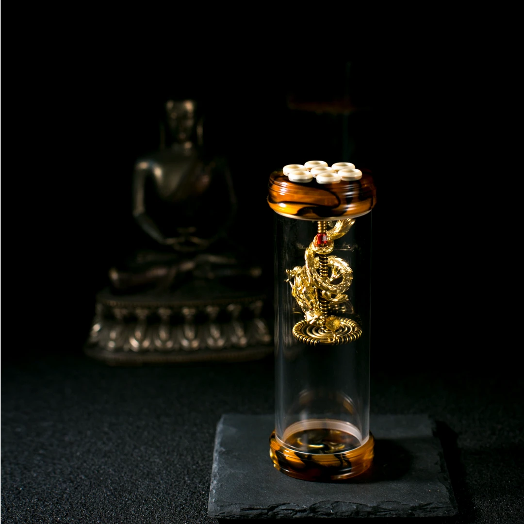 老虎款·虎纹扎嘴罐配盘龙簧（鸣虫用具）