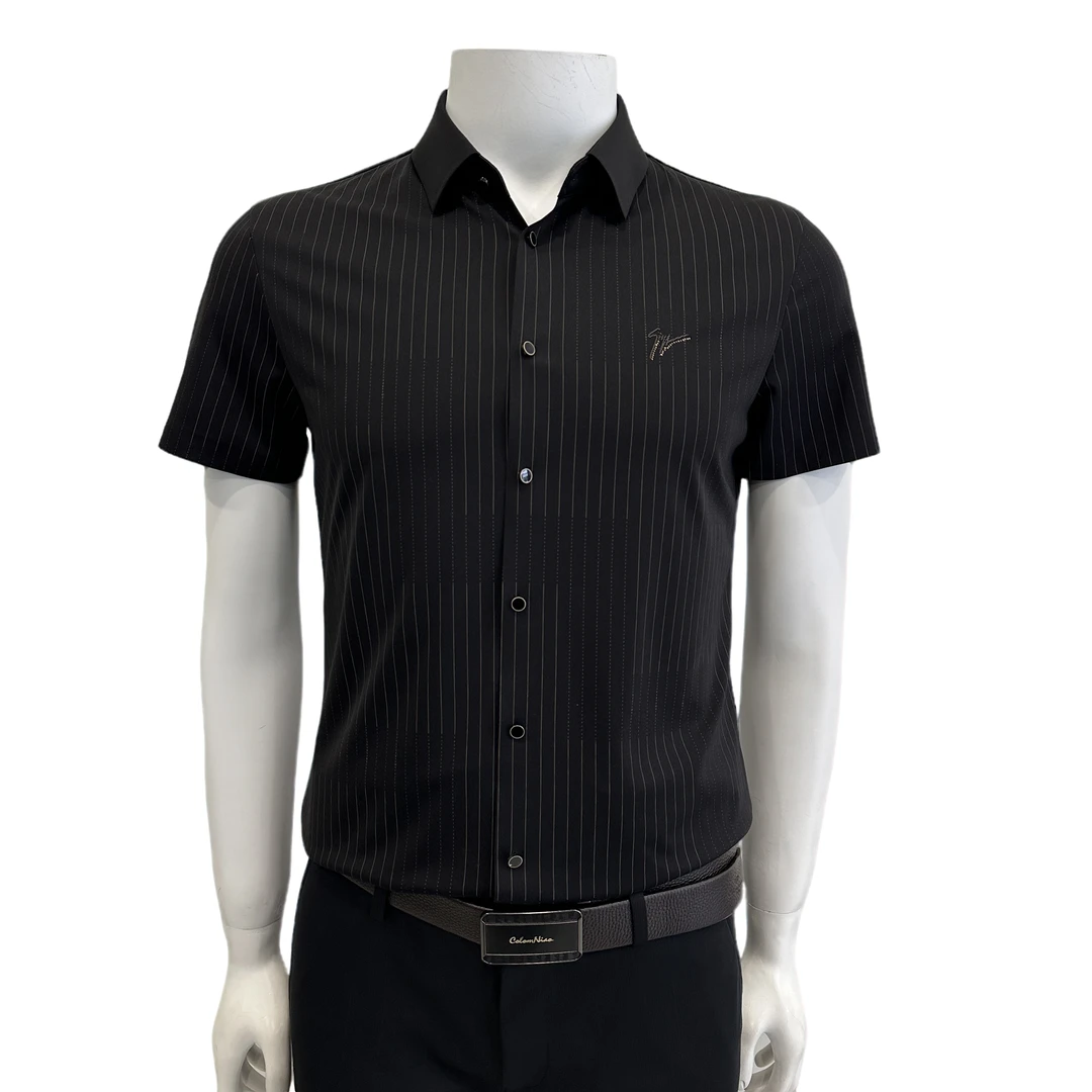 飒沃SC2305509 黑色商务短袖衬衫