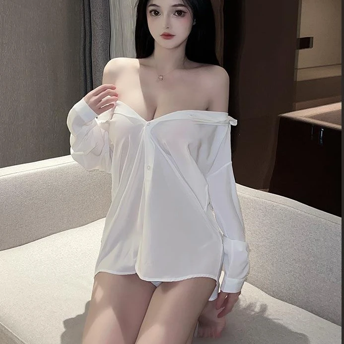 三生吟睡衣女男友风薄款宽松大码性感睡衣2-1430