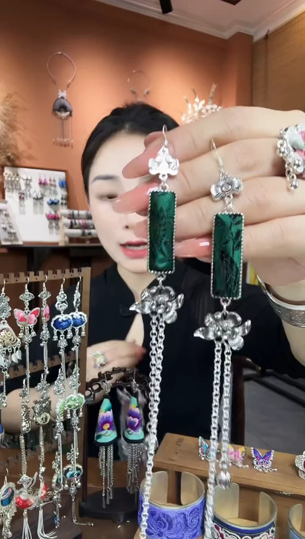 刺绣纯手工民族风耳环