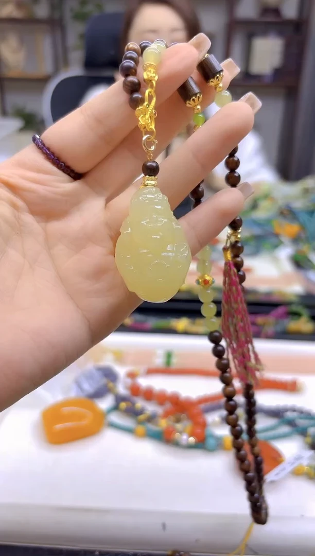 和田玉未镶嵌毛衣链DIY款M541