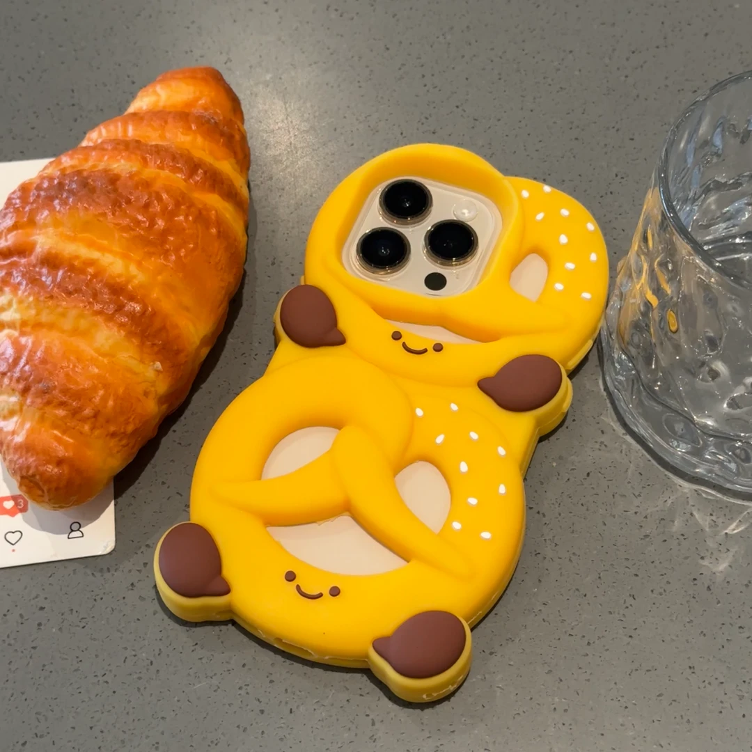 夕与空jellycat碱水面包壳适用苹果16promax可爱15/14手机壳13/12