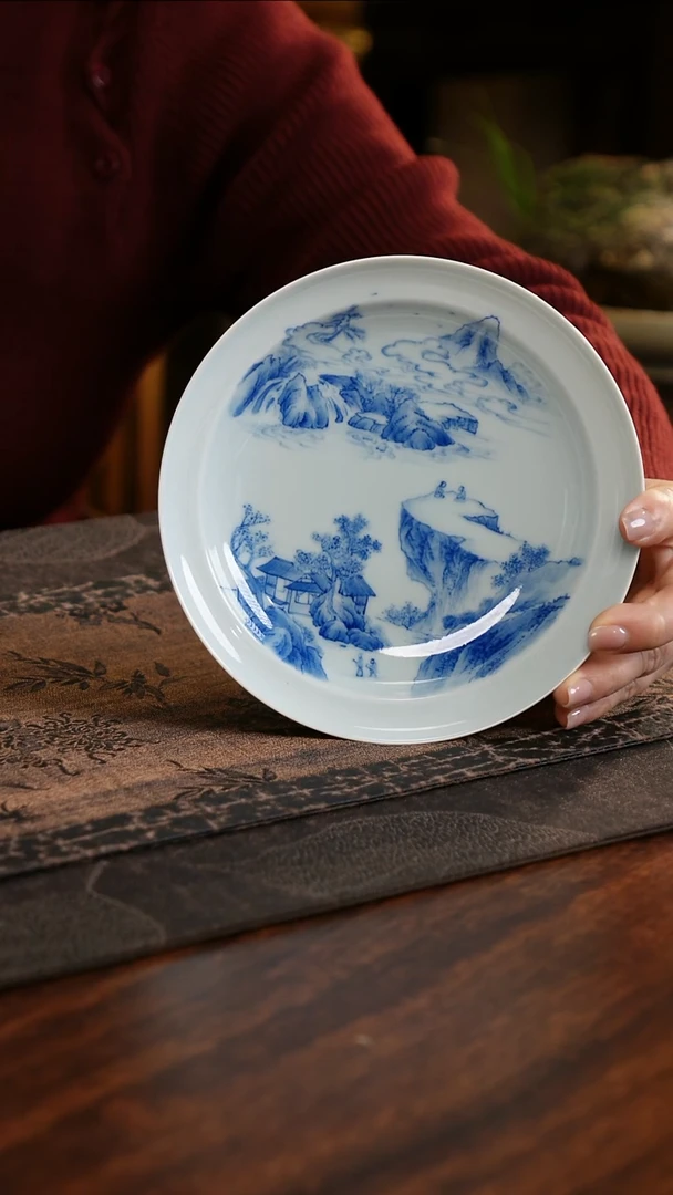 【闪购商品】杯子青源器语满工山水拌面盘