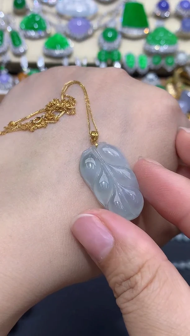 翡翠18K金镶嵌颈饰77-春日珠宝