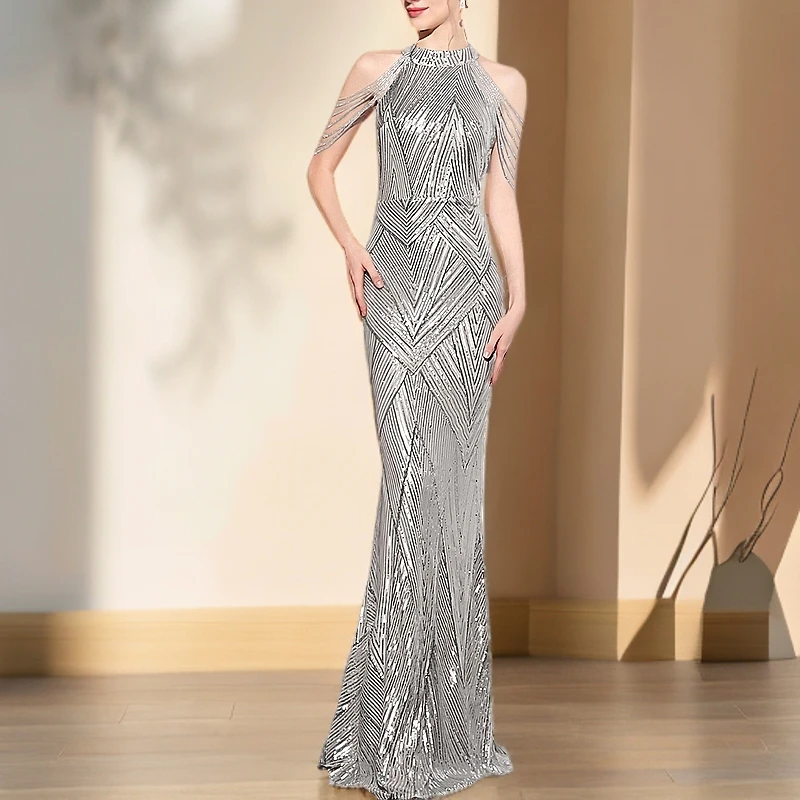 晚礼服女气质轻奢女神范高端高贵名媛宴会晚会长款修身鱼尾连衣裙