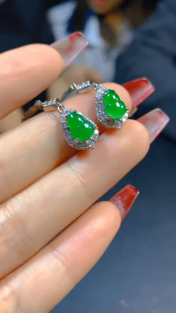 【闪购商品】翡翠耳饰未镶嵌0582035675多样性发一