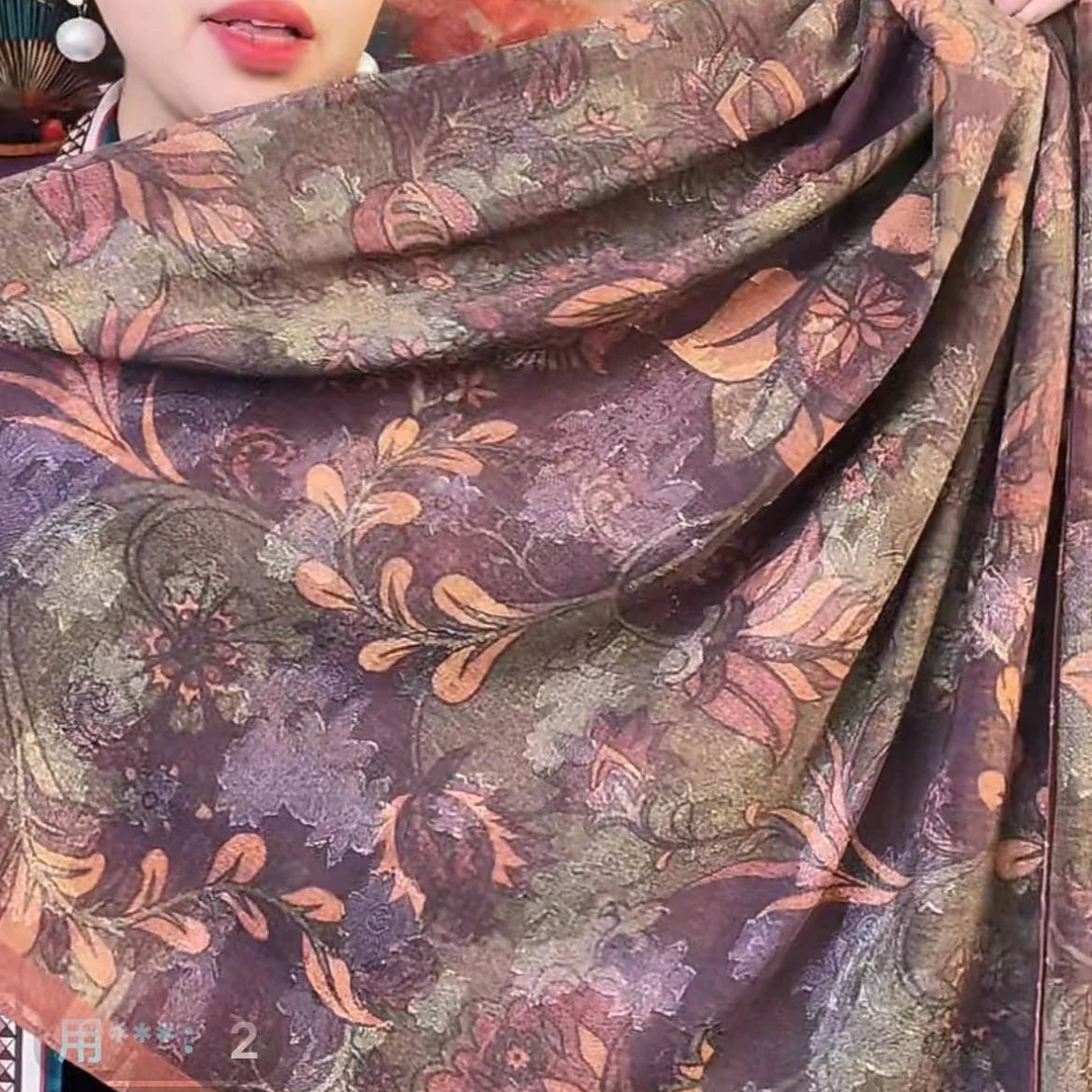 140X140C香云烧花【花香丽草】C10丝巾