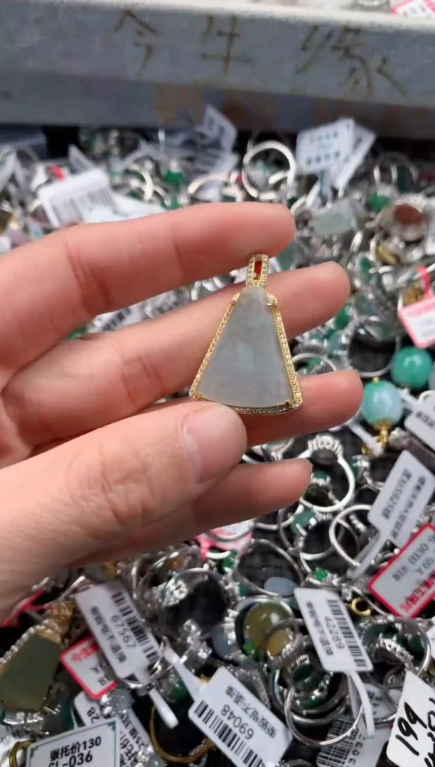 银S925镶嵌戒指翡翠6                              9