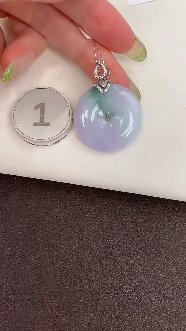 颈饰银S925镶嵌翡翠天然缅甸a货翡翠