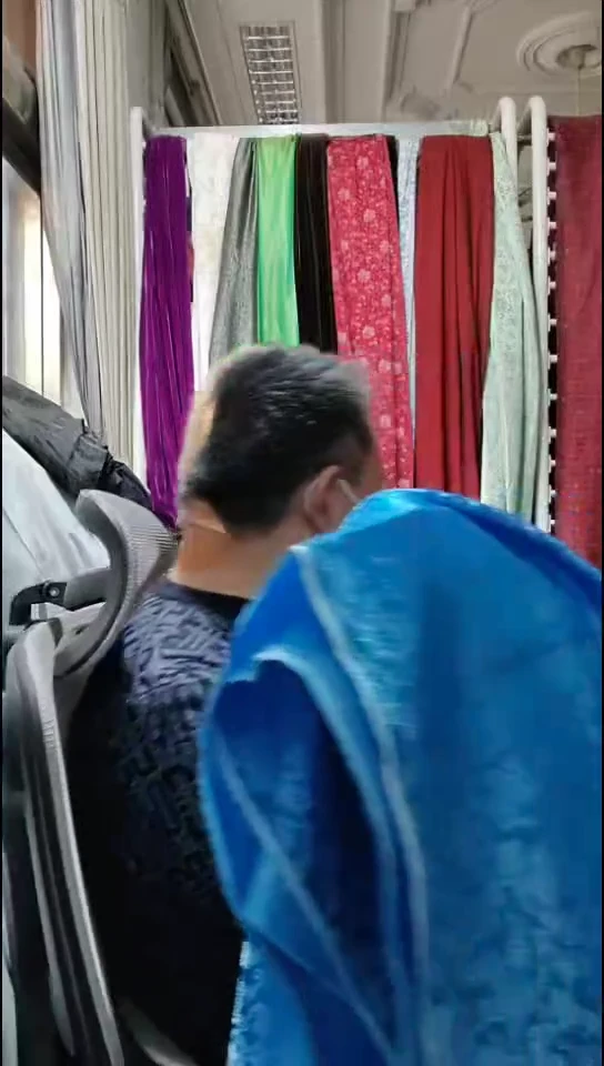 天蓝色小龙织锦缎布料