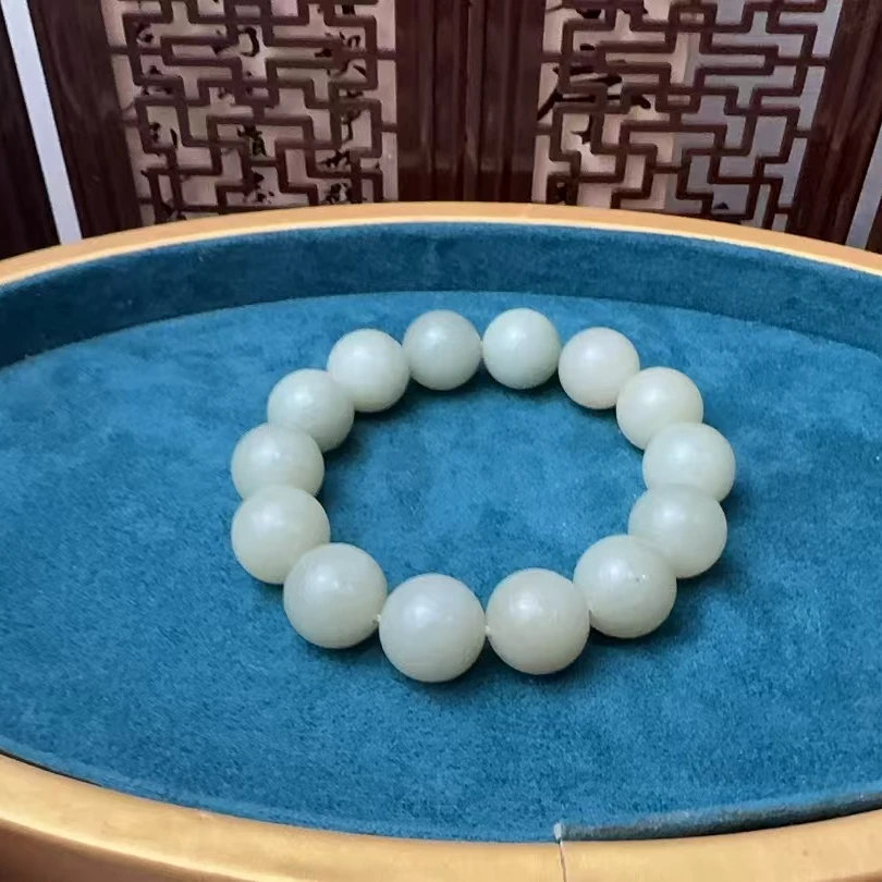 和田玉若羌黄口手串（16mm）